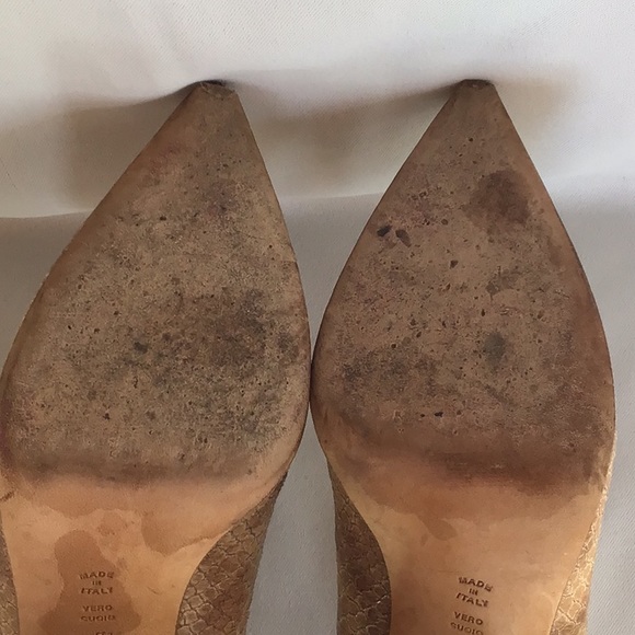 Butter Heels Italian Leather Snakeskin Embossed - Picture 13 of 15